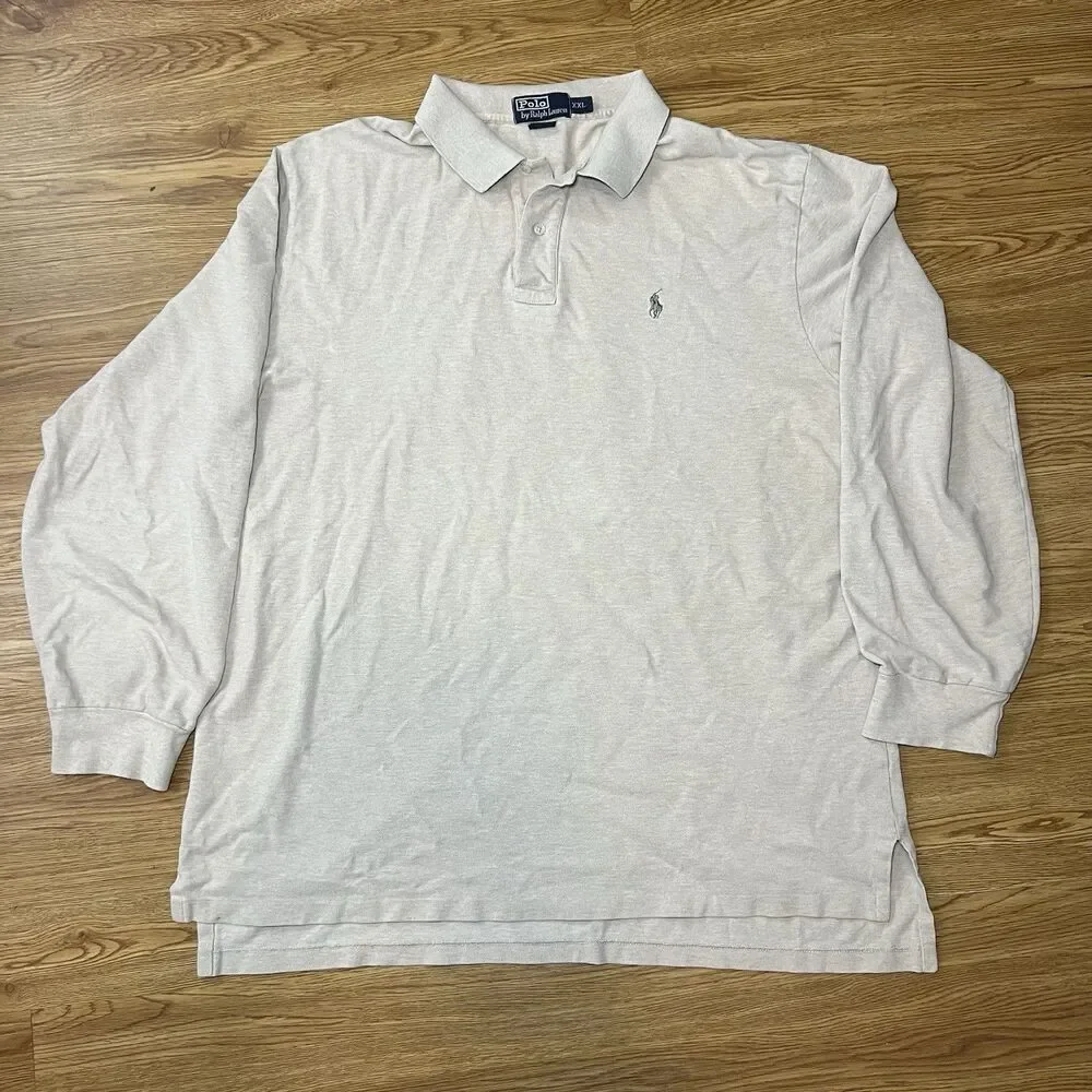 2 Polo Ralph Lauren Polo Shirt Long Sleeves Men’s Sz XXL Coal & Gray